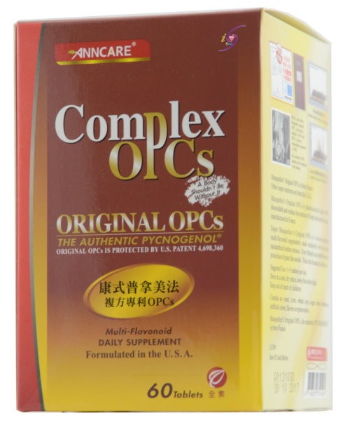 康式普拿-美法複方專利OPCs(60錠) /純天然配方、無咖啡因、青春美麗、健康維持