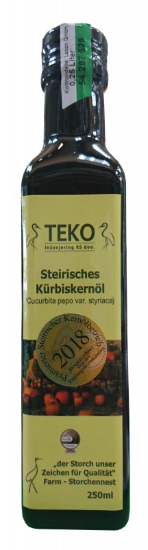 鸛巢 - TEKO施蒂亞特級南瓜籽油 250ml/罐100%冷壓初榨南瓜籽油 南瓜籽油 油品 養生保健